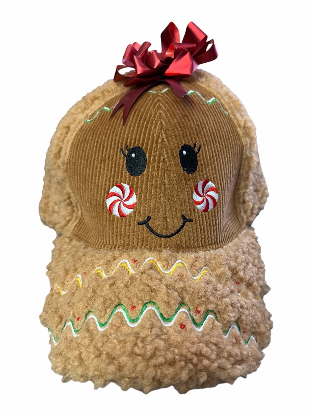 Holiday Time Sherpa Fleece Gingerbread Party Hat